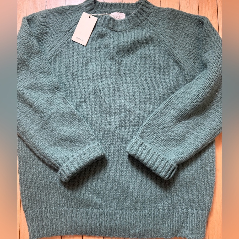 DÔEN IVA crewneck sweater in Valley Green Size Medium M NWT - Picture 6 of 9